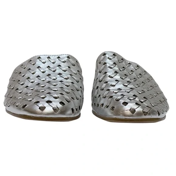 FRANCO SARTO L-GLENA 2 WOVEN SILVER MULES SZ 8 MED EUC - Picture 8 of 10